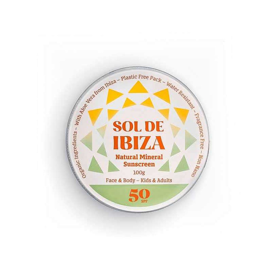 Cuidado Personal Sol de Ibiza Cosm Tica Corporal | Protector Solar Natural Mineral Spf50 Sol De Ibiza | 100Ml